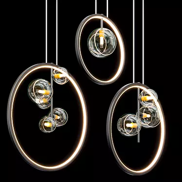 Elegant Iona Ring Pendant Light 3D model image 1 