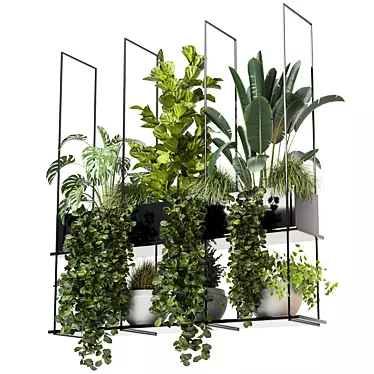 Metal Box Set: Indoor Hanging Plants 3D model image 1 