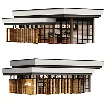 Sleek Street Cafe Design 3D model image 1 