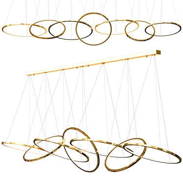 Elegant Gold Ring Pendant 3D model image 1 