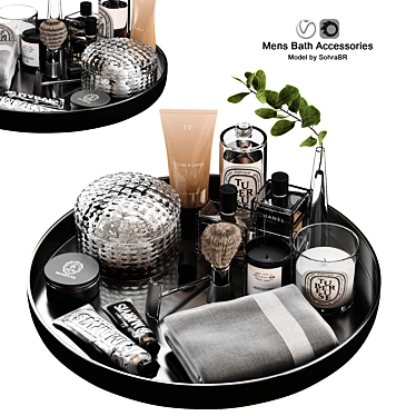 Luxury Men's Grooming Decor Set 3D model image 1 