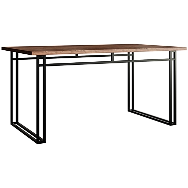 Sleek Veneer Dining Table 3D model image 1 