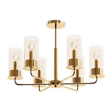 Luxurious Licia Gold Chandelier 3D model image 1 