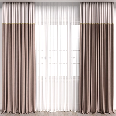 Vibrant Vray Curtain: Perfect for Any Interior 3D model image 1 