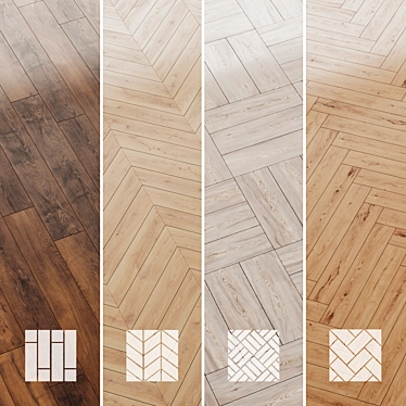 Premium Wood Parquet Flooring Set 3D model image 1 