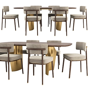 Sleek Frank Chair & Flame Table 3D model image 1 