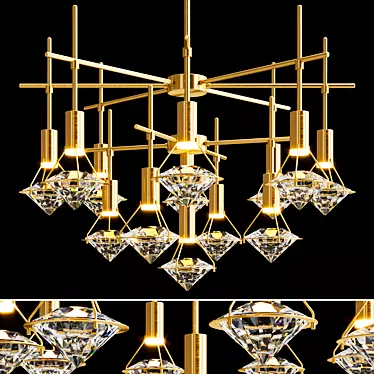 Elegant Glasgow CH Crystal Chandelier 3D model image 1 