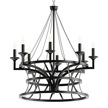 Vibrant Crimson Chandelier 3D model image 1 