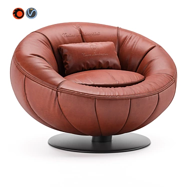 Luxury Leather Armchair: Tago by Tonino Lamborghini 3D model image 1 