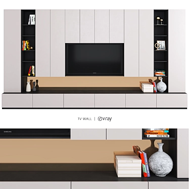 Modern TV Wall Unit Eva: Stylish & Functional 3D model image 1 