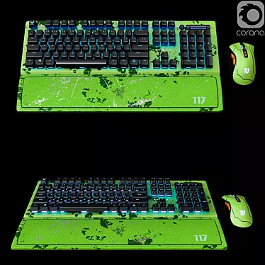 Razer HALO Infinite Collab Keyboard & Mouse 3D model image 1 