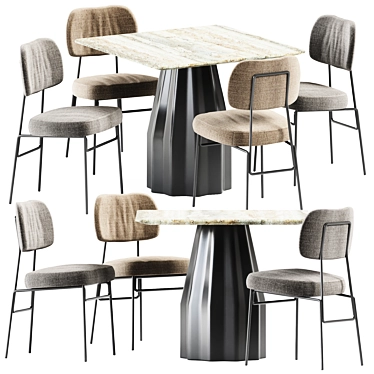 Stylish Kapoor Chair & Burin Table 3D model image 1 