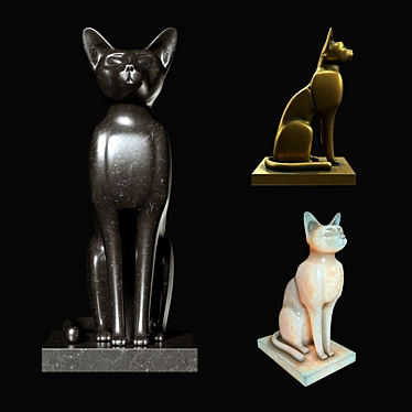 Egyptian Cat Sculpture 3D model image 1 