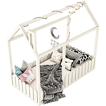 Kids House Bed: Whimsical Sleep Haven 3D model image 1 