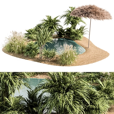 Tropical Summer Lake Furniture Set 3D model image 1 