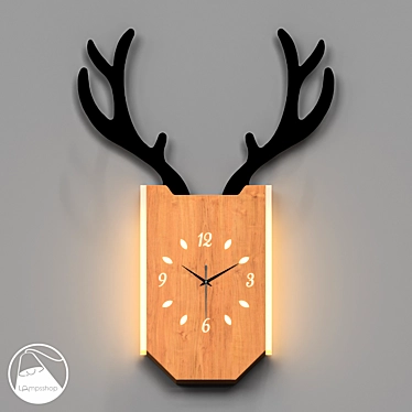 Nordic Deer Sconce Clock: Rustic Elegance 3D model image 1 