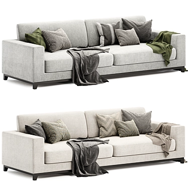 Modern Dallas 4 Seater Sofa 3D model image 1 