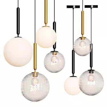 Modern Glass Ball Pendant Light 3D model image 1 