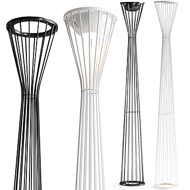 Sleek Wireframe Floor Lamp 3D model image 1 