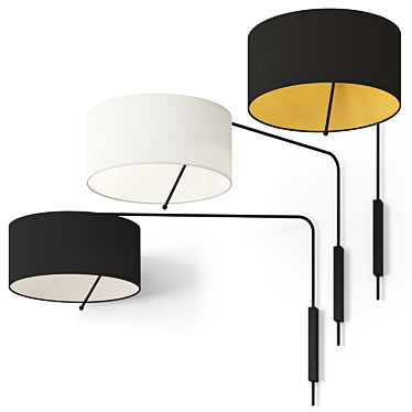 Elegant Melia Wall Lamp: Modern Design, 3 Color Options 3D model image 1 