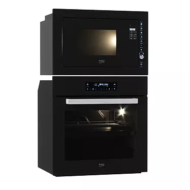 Beko Oven & Microwave Combo: MGB25333BG BIM24400ZGCS 3D model image 1 