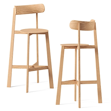 Modern Wood Bar Stool by Branca Lisboa 3D model image 1 