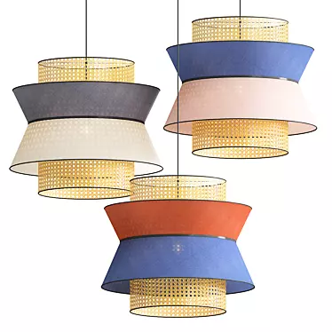 Nordic Bamboo Pendant Light 3D model image 1 