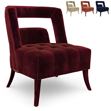 Naj Velvet Armchair: Luxurious Comfort 3D model image 1 