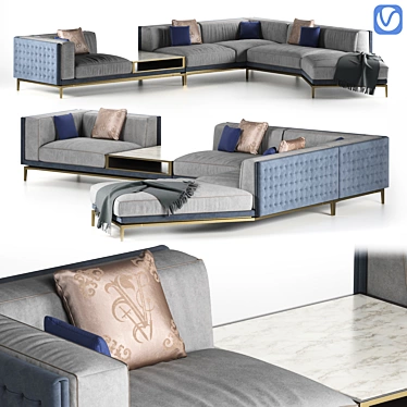 Visionnaire Legend Modular Sofa: Customizable Luxury Seating 3D model image 1 