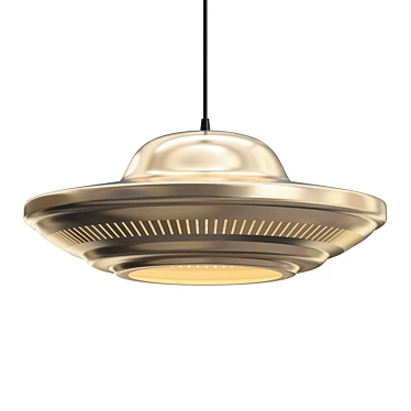 Gilded UFO Pendant Light 3D model image 1 