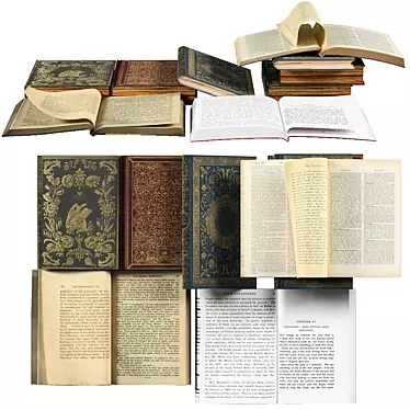 Vintage Book Set: 2015 Edition 3D model image 1 