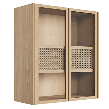 Modern Oak and Glass Wall Cabinet (CANA) by Bolia 3D model image 1 