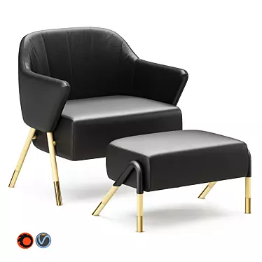 Mid-Century Inspired Jackie 2 Armchair 3D model image 1 