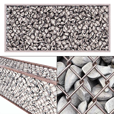 Gabion Cage Rock Stone N2 - High-Quality Textured 3D Model 3D model image 1 