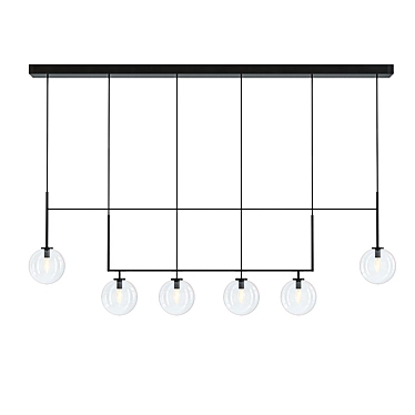 Elegant Glass Linear Chandelier 3D model image 1 