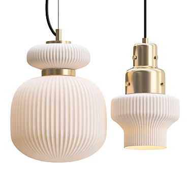 Elegant Designer Pendant Light 3D model image 1 