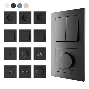 Sleek Atlasdesign Socket Set 3D model image 1 