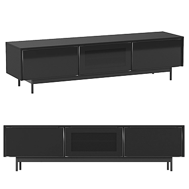 Sleek TV Cabinet with Glass Doors: RANNÄS IKEA 3D model image 1 