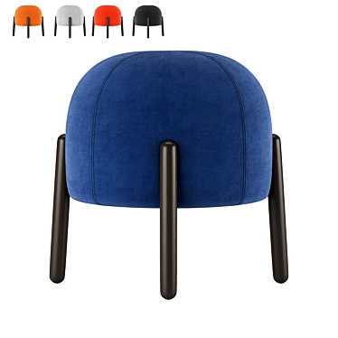 Sally Pouf + Helle: Sleek and Versatile Seating 3D model image 1 