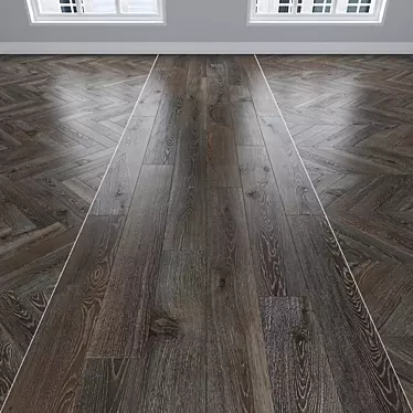 Premium Oak Parquet Flooring 3D model image 1 