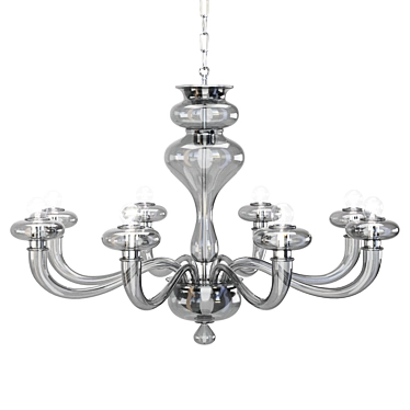 Smoke Gray Glass Chandelier, L8 Model 3D model image 1 