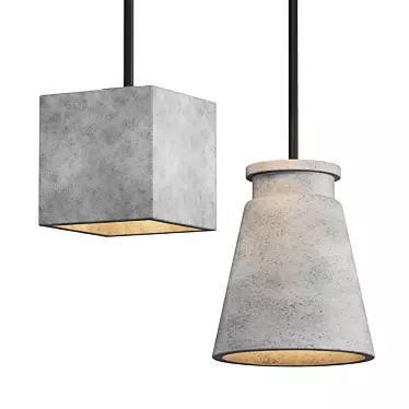 Modern Concrete Pendant Lamps 3D model image 1 