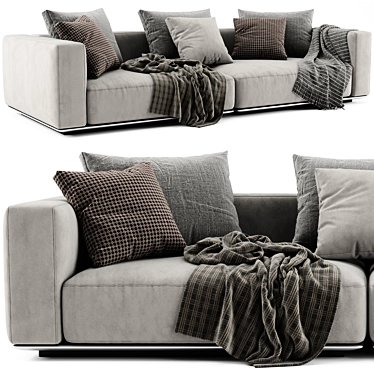 Flexform Grandemare 2-Seater Sofa: Luxury and Comfort 3D model image 1 