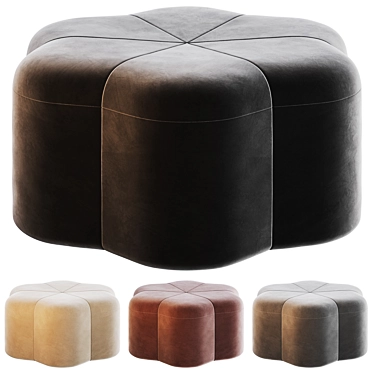 Luxury Flown Corner Design Pouffe 3D model image 1 