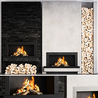 Modern Fireplace Design 3D model image 1 