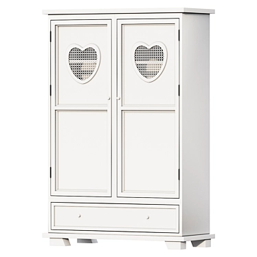 Lovely Hearts White Cabinet 3D model image 1 