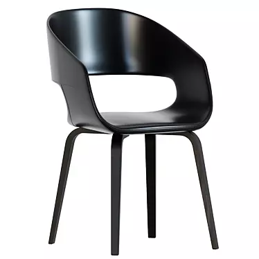 Sleek Black Nohr Dining Chairs 3D model image 1 