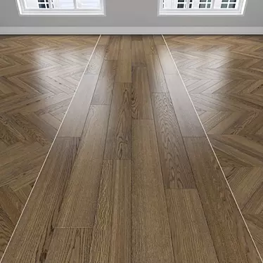 Oak Parquet Flooring Kit 3D model image 1 