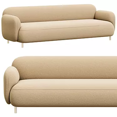Stylish Buddy Fabric Sofa: Perfect Blend of Comfort and Elegance 3D model image 1 