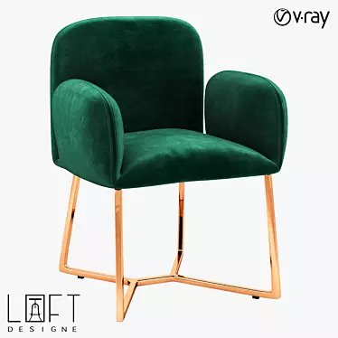 LoftDesigne 35377 Chair: Metal & Fabric, 62x60x80 cm 3D model image 1 